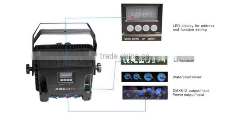 12pcs RGBWA+UV BATTERY POWERED LED STAGE LIGHTING