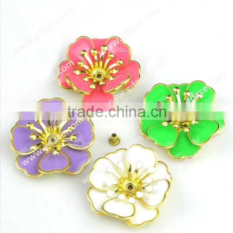 Small decorative craft metal flower, antique imitation craft metal flowers wholesale