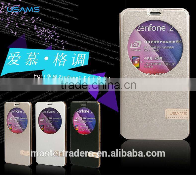 Original USAMS Muge Series Wallet Flip PU Leather Case With PC Back Cover For ASUS ZenFone 2 MT-3615