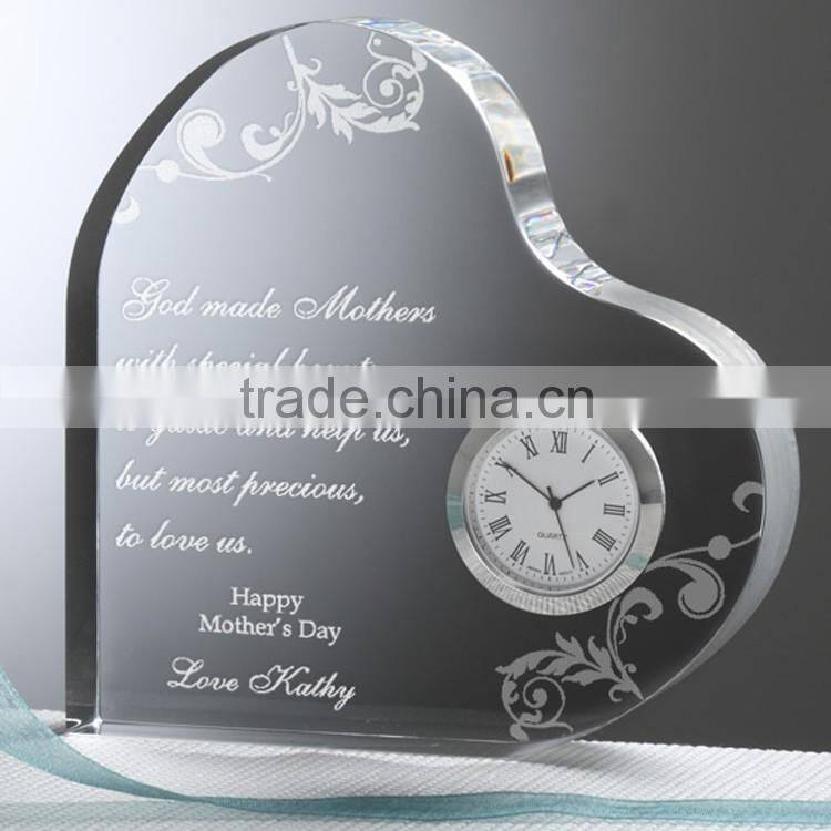 Fashion design heart-shaped acrylic awards and trophies with watch
