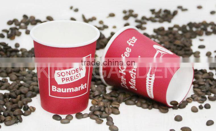 PE lined single wall paper hot cups with lids OEM services