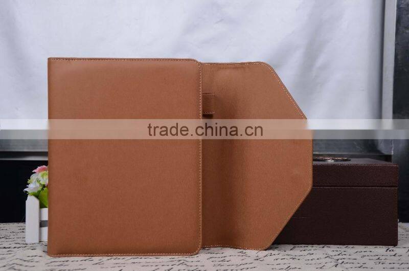 Wholesale High Quality Multifunction Business Custom Leather Trifold Power Bank Notebook