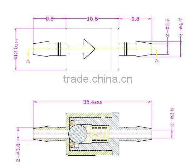 1/8" PP Viton safety relief check valves SRV1602CVL-15