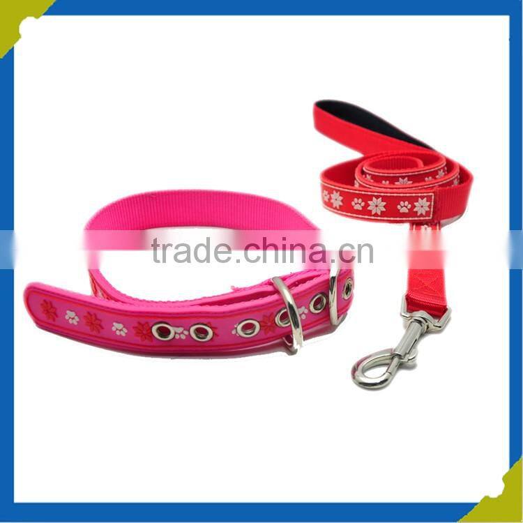 Manufacturer customized Pet Collars Leashes Type sublimation Polyester webbing dog collar leash