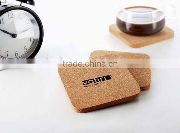 Wholesale guangzhou OEM wooden drink coasters cork coaster tea cup with logo