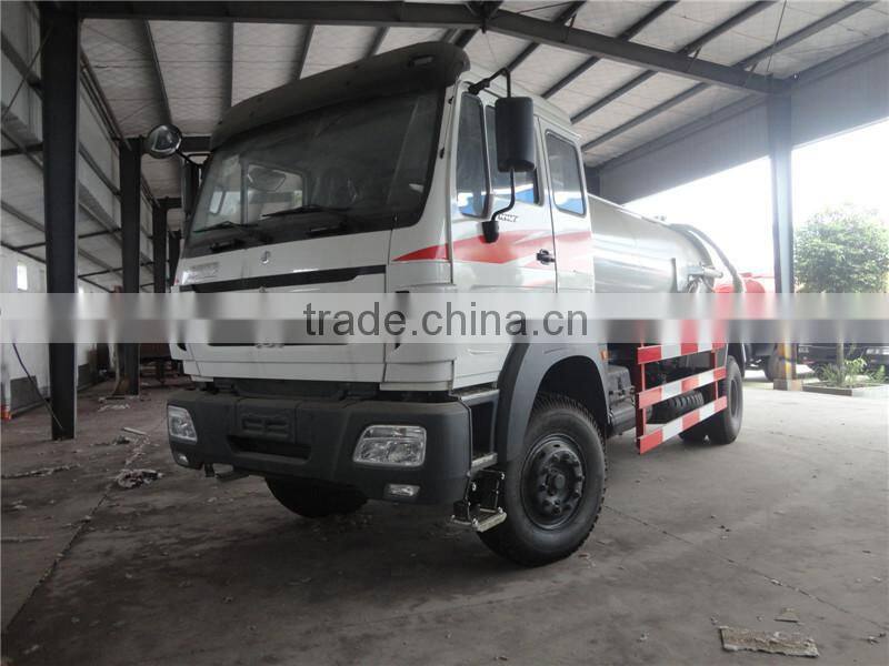 Top quality beiben 4X2 12000L vacuum truck jetting tanker