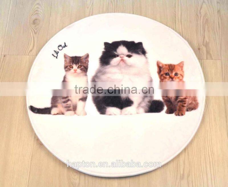 funny printed 60cm round bathmat with anti-slipping back statues of liberty design memory foam mat
