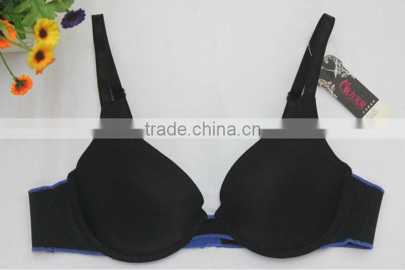 Sexy Laser Cut Contrast Color Design Young Girl Bra Push Up Bra