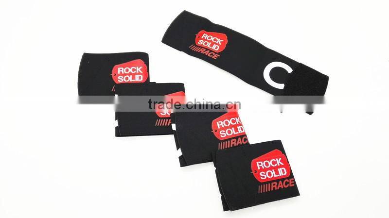 Hook and loop armband with logo
