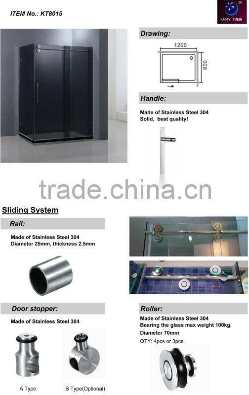 Stainless Steel Hidden Sliding Corner Style Shower Doors (KT8015)