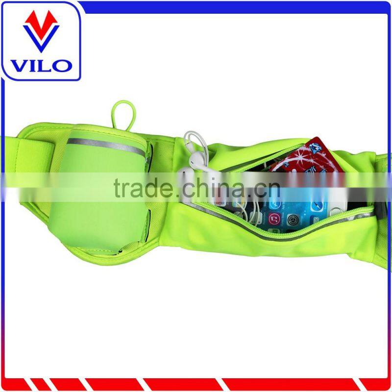Sports runner waist pack running belt with bottle holder money belt