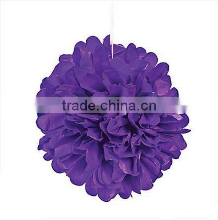 Purple Pom-Pom tissue paper decorations