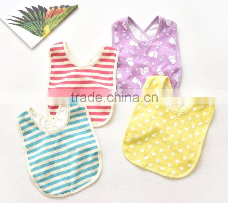 baby rice pocket vest design bib double layer 100% cotton boutique baby bandana bibs