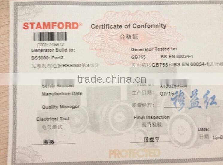 China FUZHOU Original Stamford HCM4 Brushless Electric Marine Generator / Alternator for marine diesel engine