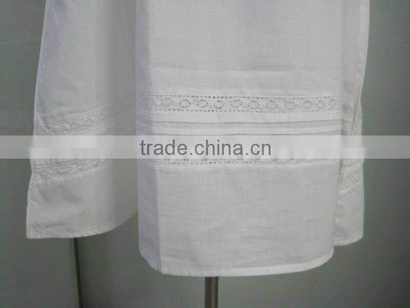 Modern Chinese White Cotton Nightdress