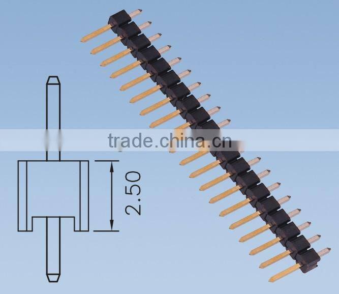 1.27mm Single Row 180 Degree Pin Header H=2.5