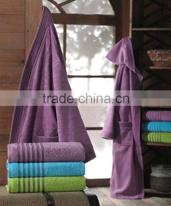 100% cotton solid color bath towel&bathrobe
