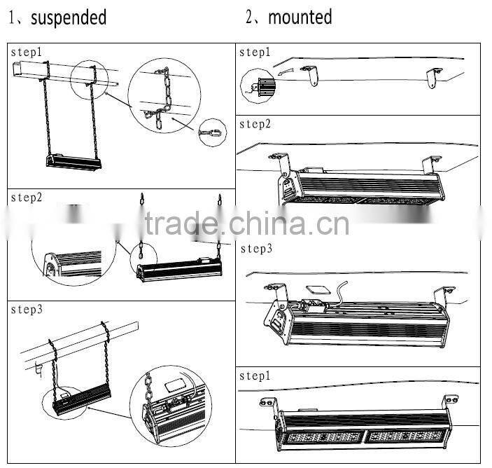 New design 150W Warehouse High Bay Light Waterproof Led Linear Lighting Fixture