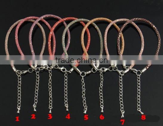 2016 DIY PU Bangles 3mm size suit for big hole beads and charms--OEM is welcome