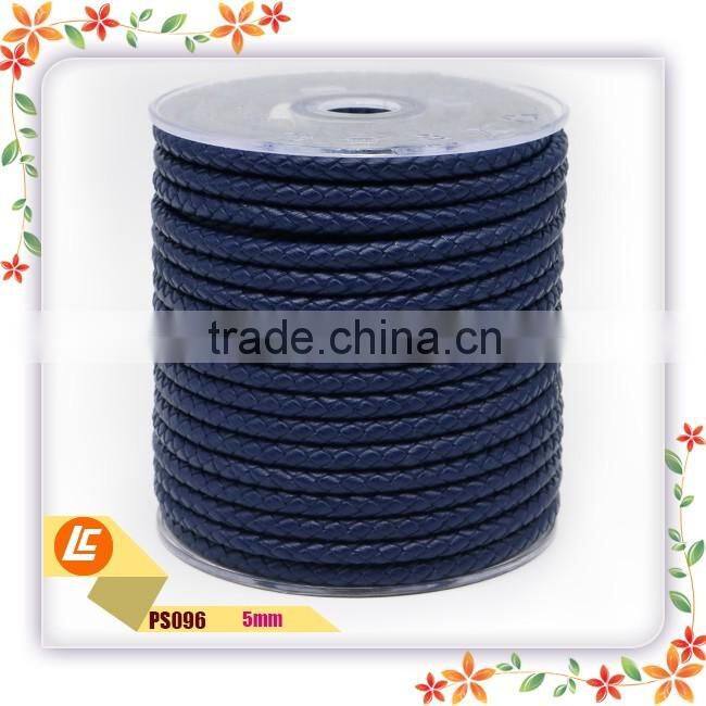 Navy Blue Knitted Round Leather Cord 5mm/4m/3mm/6mm/8mm