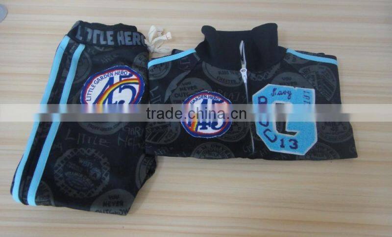 The boy new style boutique clothes spring 2016 hit new sport suit black letters