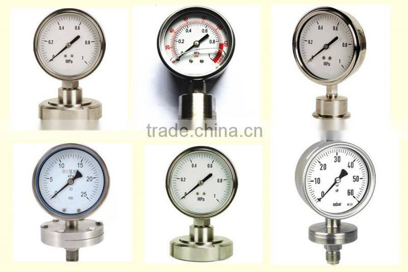 High quality stainless steel 316 Diaphragmwater pressure test gauge