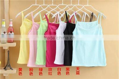 latest design fashionable basic tank tops for young lady