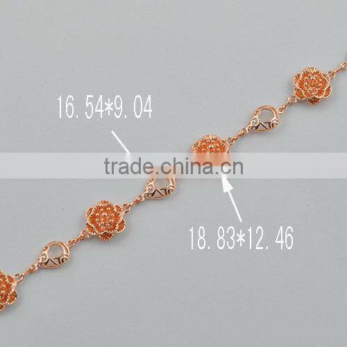 Fashion Design Flower Brass Decoration DIY Chain.