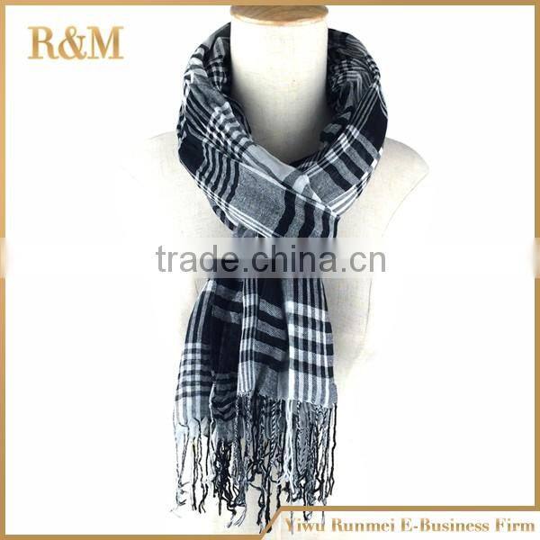 Thin Fabric Scarves Shawls Cheap Cotton Checked Viscose Scarves