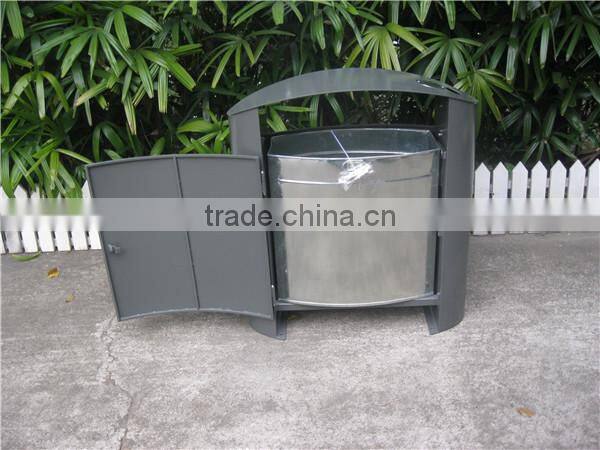 Strong 125L capacity garden trash bin garbage trash bin metal outdoor trash bin