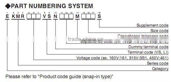 New and original 400V 270uf EKMR401VSN271MQ35S aire acondicionado capacitor de arranque