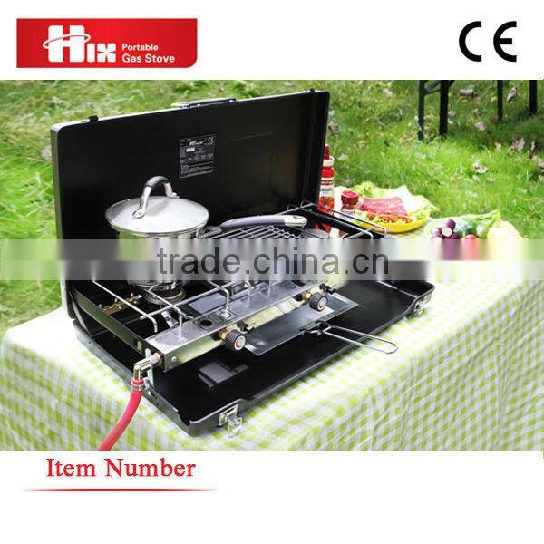 professional design twin burners camping stove with oven
