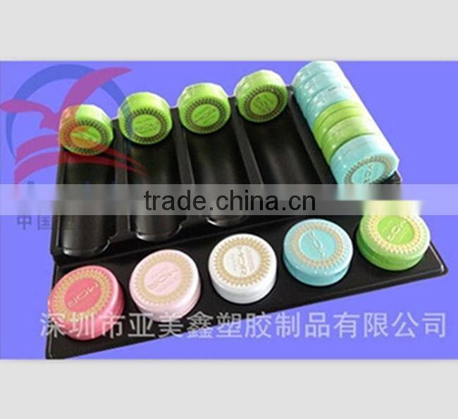 OEM cosmetics plastic display stand, plastic tray, blister