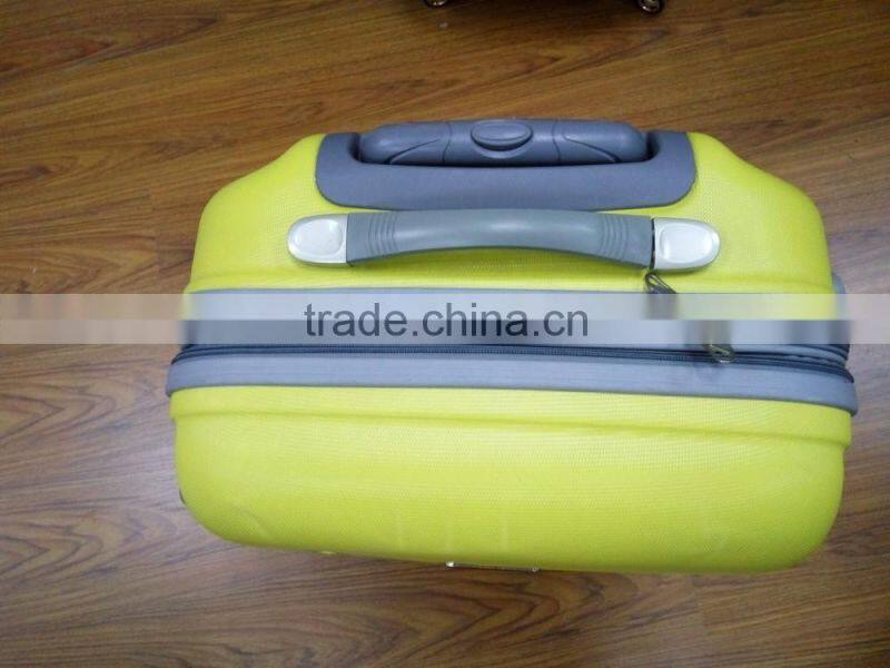 New 360 Degree 4 Rotative Wheels ABS Yellow Trolley Luggage Expander Ultra Light Hardshell Suitcase