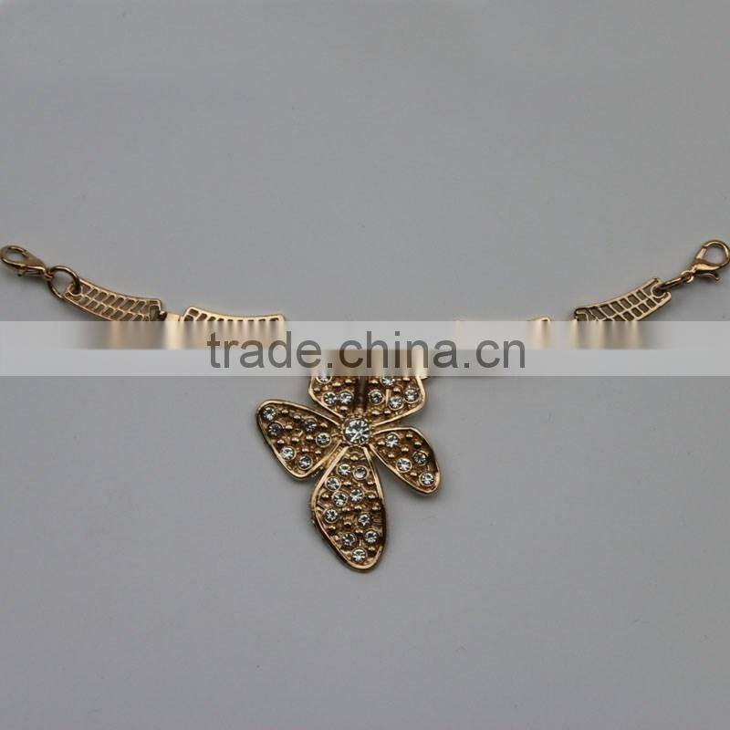 High quality metal neckline for women dress t-shirts on sale with high quality glass