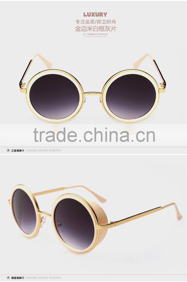 New product high quality Retro round sunglasses with color film