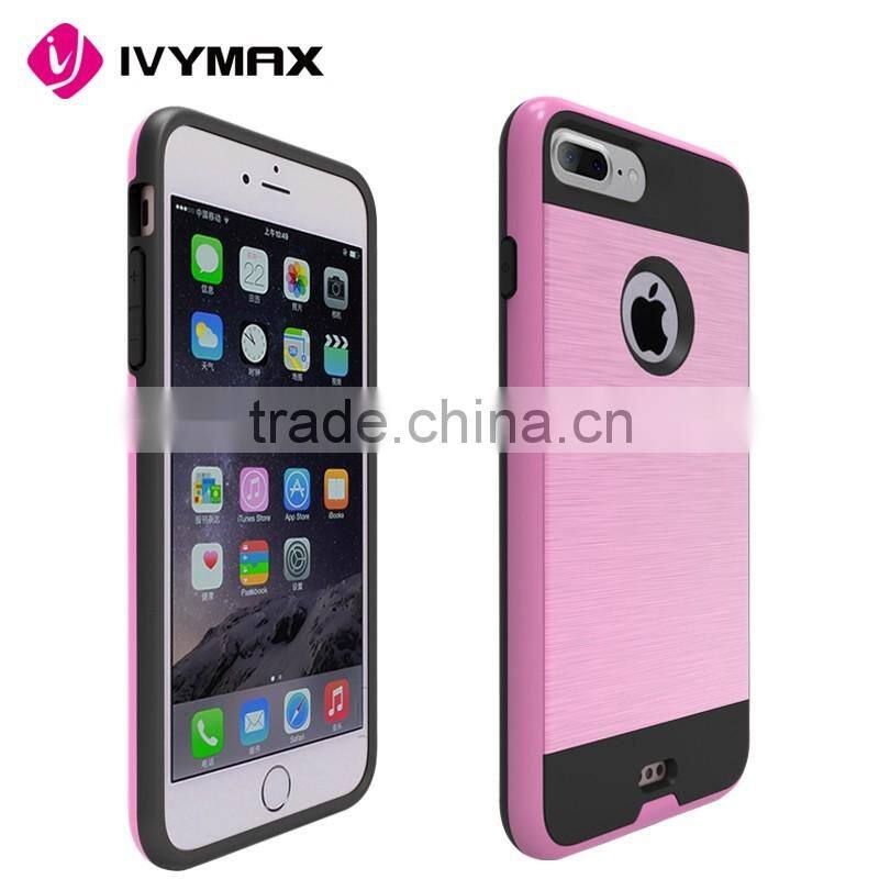Rugged hard back shockproof phone case for iphone 7 plus hybrid plastic covers