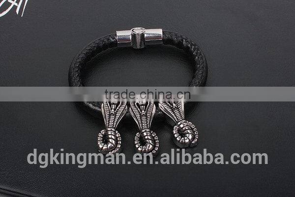 Kingman cheap best selling leather baseball seam bracelet