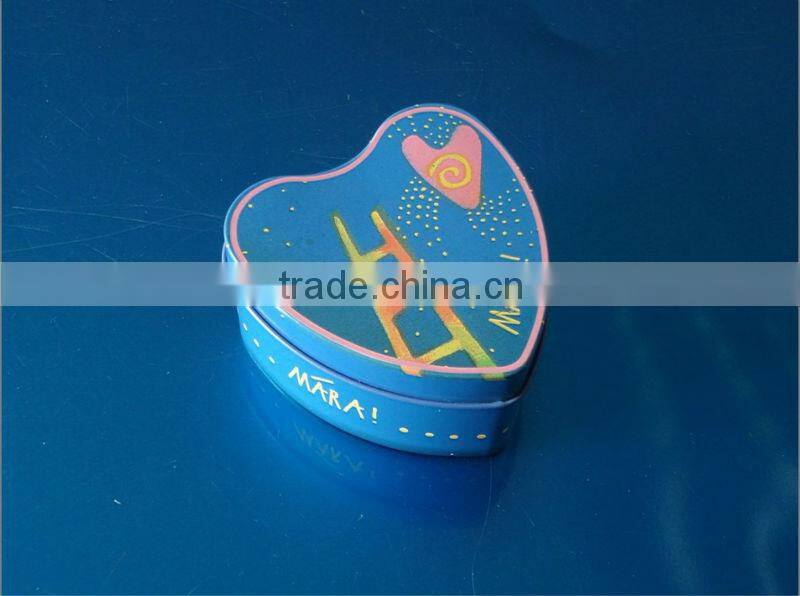 Heart shape ring packing tin box