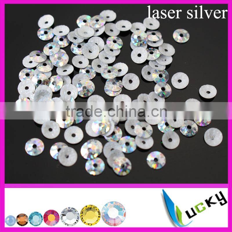 2015 NEWEST design fashion KOREAN QUALITY hot fix spangle sequin LASER RED middle hole CONE SHAPE 3mm 4mm 5mm 6mm