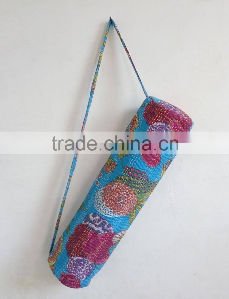 Traditional Yoga Bag Ethnic Yoga Mat Bag Hippie Cross Body Shoulder Bag Kantha Bag Unisex Bag Handmade Yoga Mat Bag