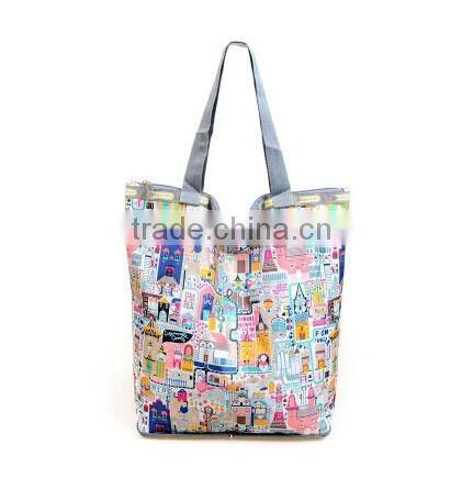 Foldable nylon shopping bag