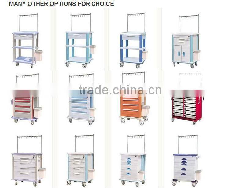 NFM44 Deluxe ABS Hospital Medicine Tray Trolley For Emergency Ward
