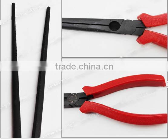 JIN-S long flat nose pliers with side cutting