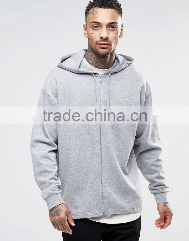 Daijun cheap wholesale with hood 100% cotton full zip plain grey oem hoodies
