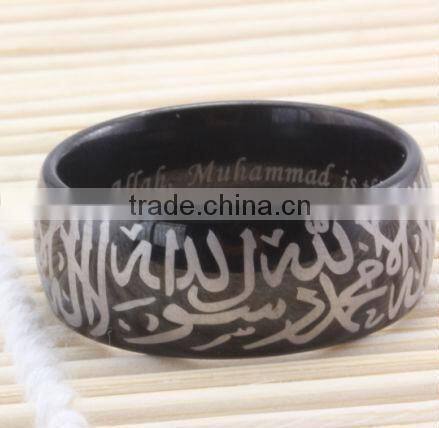 2015 Celtic Woven celtic knot Engraved Black Band for man dome ring/cheap celtic ring