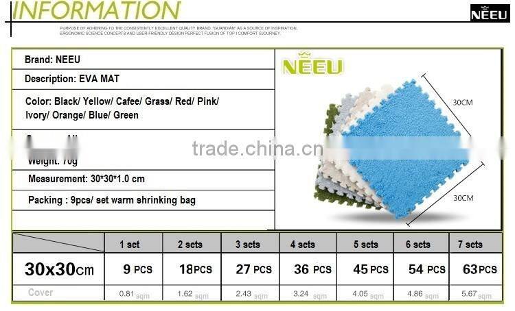 factory shop Shock Absorbing Carpet Topped Mat with Interlocking Foam Tiles