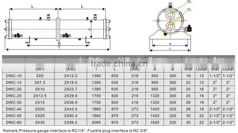 High efficiency tube heat exchanger for heat pump with low price