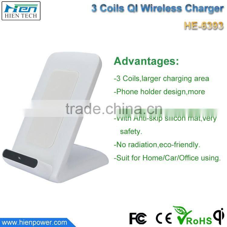 3 coil For all Phones Charging Qi Wireless Charger Stand