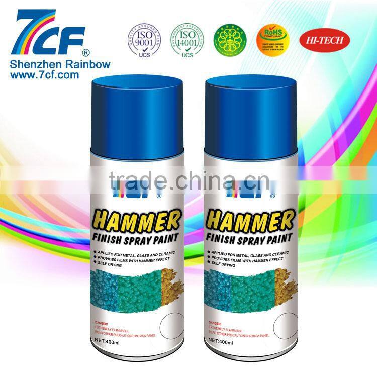 Best seller Shenzhen Rainbow Brand 7CF Fast Dry Acrylic 400 ml Hammer Effect Spray Paint
